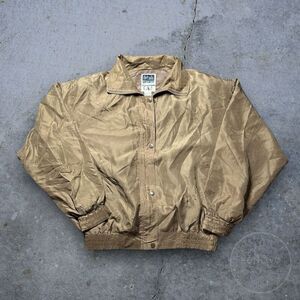 Vintage Details Sportswear Women's Snap Zippered Winbreaker Jacket Large Brown